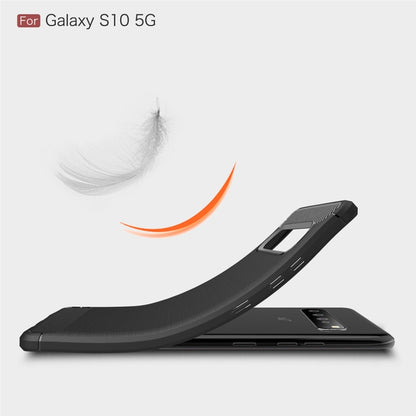 เคส TPU คาร์บอนไฟเบอร์เนื้อแปรงสำหรับ Galaxy S10 5G, For Galaxy S10 5G, For Samsung Galaxy S10 5G