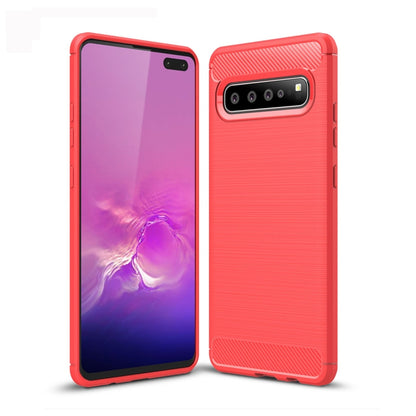 เคส TPU คาร์บอนไฟเบอร์เนื้อแปรงสำหรับ Galaxy S10 5G, For Galaxy S10 5G, For Samsung Galaxy S10 5G