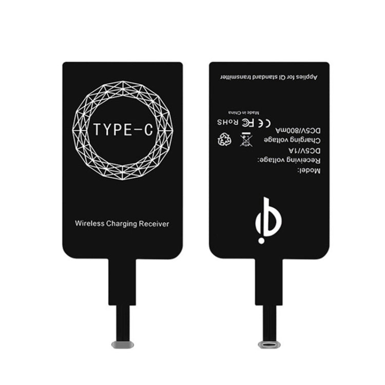 ตัวรับสัญญาณการชาร์จไร้สายมาตรฐาน Qi ขนาด 5V 800mA พร้อมพอร์ต USB-C / Type-C, For Type-C Phones