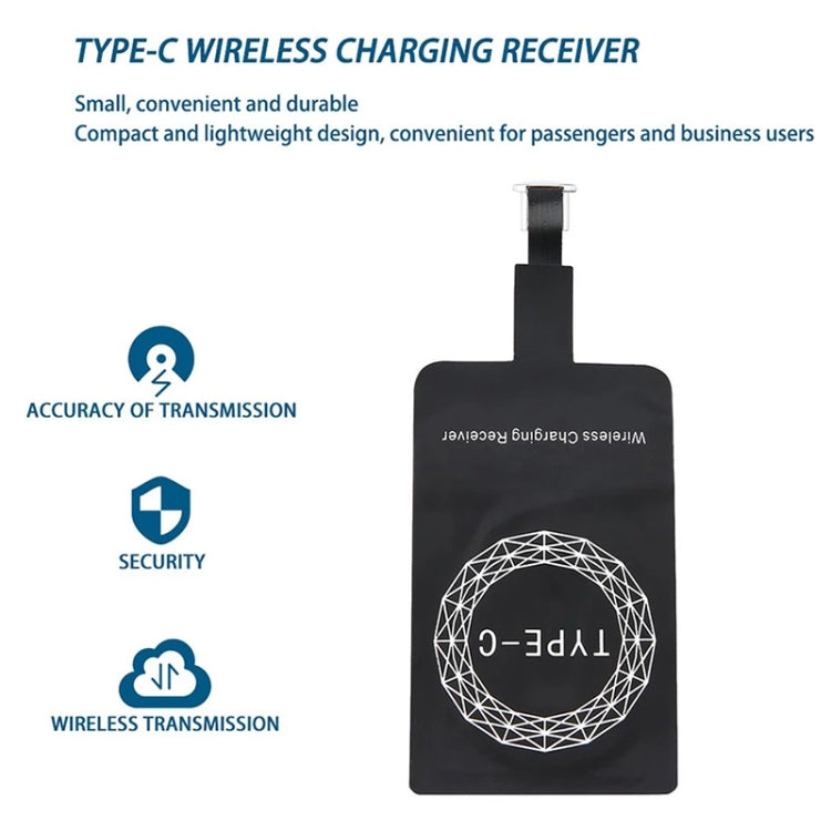 ตัวรับสัญญาณการชาร์จไร้สายมาตรฐาน Qi ขนาด 5V 800mA พร้อมพอร์ต USB-C / Type-C, For Type-C Phones