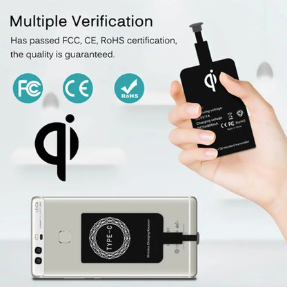 ตัวรับสัญญาณการชาร์จไร้สายมาตรฐาน Qi ขนาด 5V 800mA พร้อมพอร์ต USB-C / Type-C, For Type-C Phones
