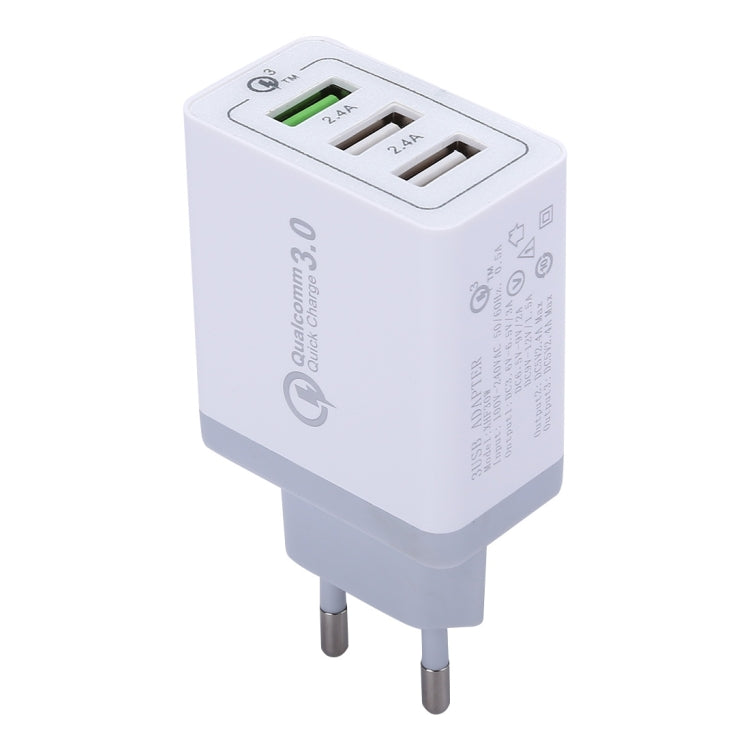 XHF30W 3 QC3.0 USB ที่ชาร์จผนังชาร์จเร็ว, ปลั๊ก EU, EU Plug
