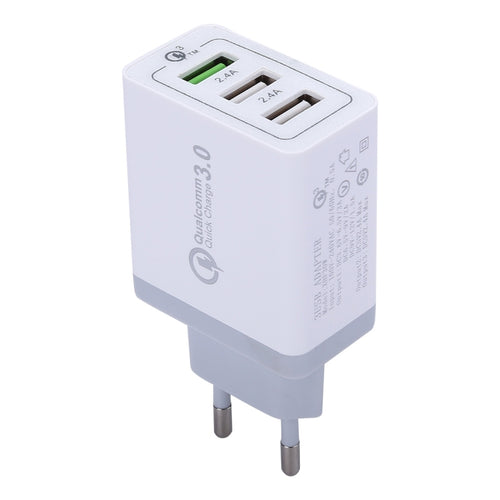XHF30W 3 QC3.0 USB ที่ชาร์จผนังชาร์จเร็ว, ปลั๊ก EU, EU Plug