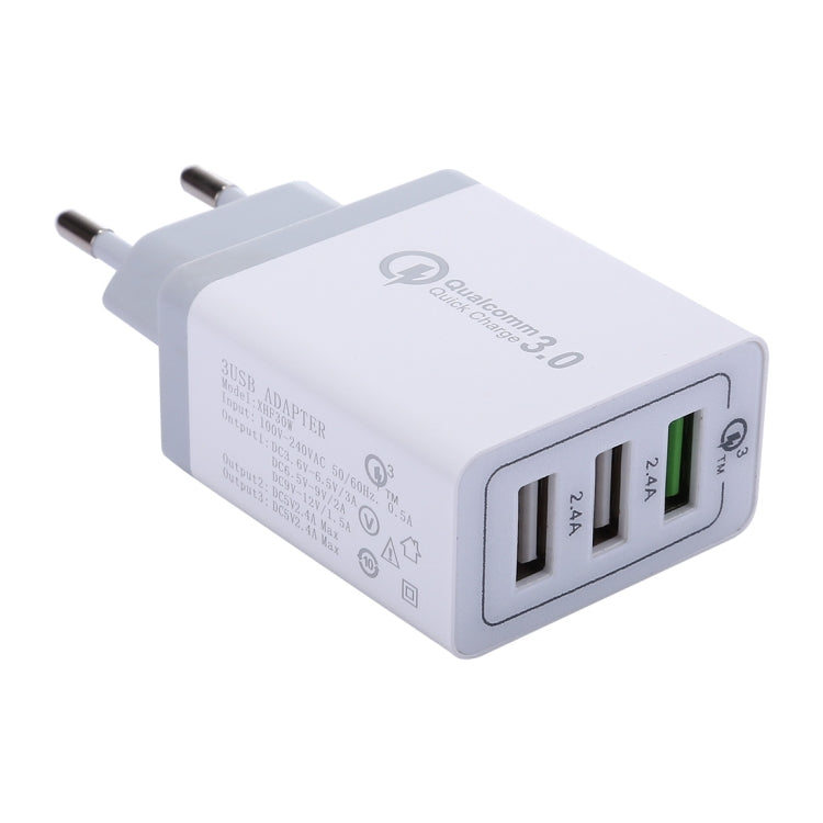 XHF30W 3 QC3.0 USB ที่ชาร์จผนังชาร์จเร็ว, ปลั๊ก EU, EU Plug