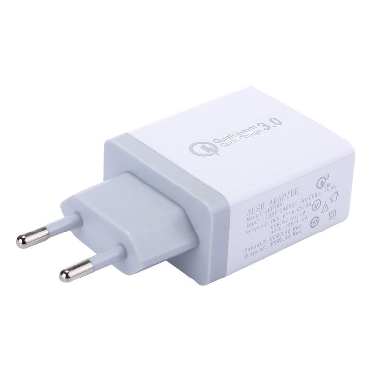 XHF30W 3 QC3.0 USB ที่ชาร์จผนังชาร์จเร็ว, ปลั๊ก EU, EU Plug