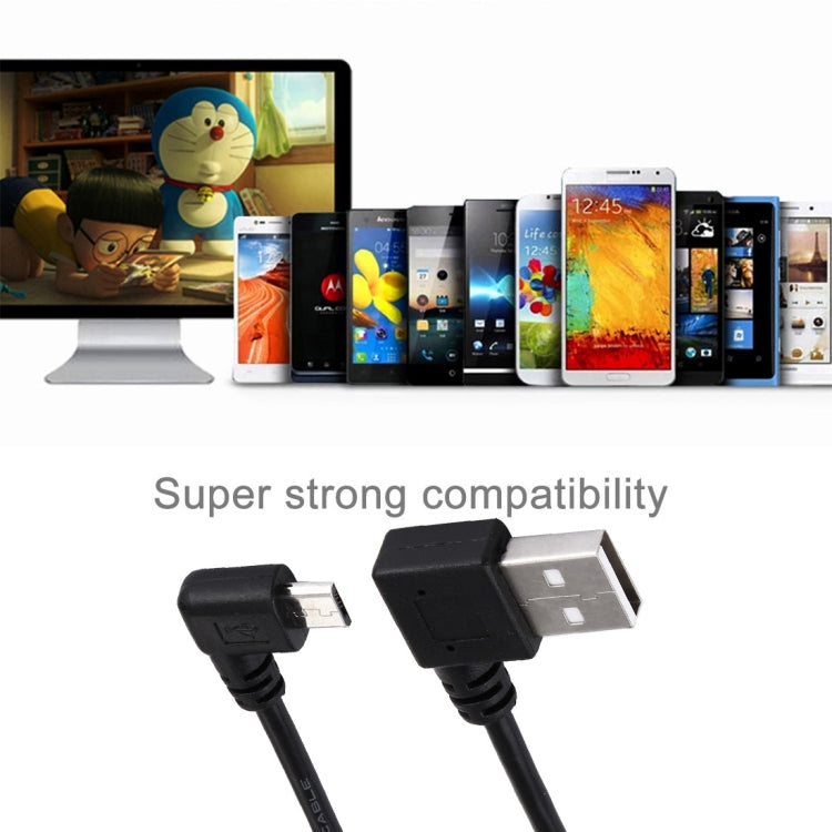 มุมชาย USB 2.0 ขนาด 20 ซม. จากซ้ายไปซ้ายเปิดสายชาร์จข้อมูลมุมชาย Micro USB, The plug is on the same side