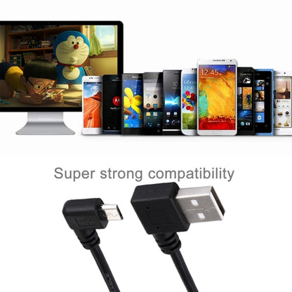 มุมชาย USB 2.0 ขนาด 20 ซม. จากซ้ายไปซ้ายเปิดสายชาร์จข้อมูลมุมชาย Micro USB, The plug is on the same side