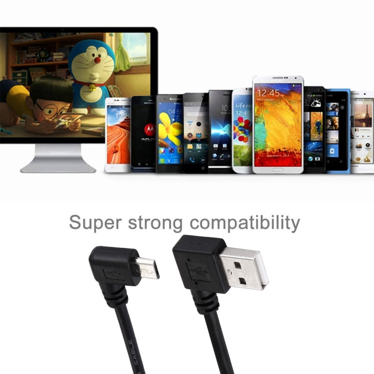 ข้อศอก 20 ซม. USB 2.0 เลี้ยวขวาเป็นสายเคเบิลข้อมูลข้อศอก Micro USB, Right to Right