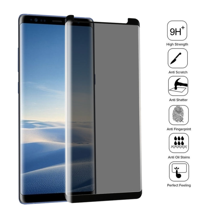 สำหรับ Galaxy Note 8 0.26 มิลลิเมตร 9 H ความแข็งพื้นผิว 3D โค้งความเป็นส่วนตัวป้องกันแสงสะท้อนไม่เต็มหน้าจอกระจกกันรอยหน้าจอ, For Galaxy Note 8
