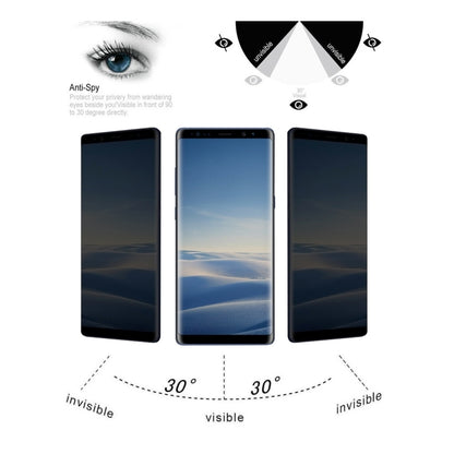 สำหรับ Galaxy Note 8 0.26 มิลลิเมตร 9 H ความแข็งพื้นผิว 3D โค้งความเป็นส่วนตัวป้องกันแสงสะท้อนไม่เต็มหน้าจอกระจกกันรอยหน้าจอ, For Galaxy Note 8