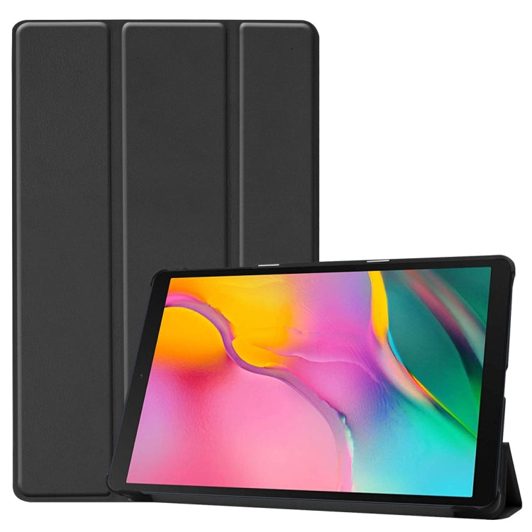 เคสหนัง PU แบบพลิกแนวนอนของคัสเตอร์สำหรับ Galaxy Tab A 10.1 2019 (T515 / T510) พร้อมตัวยึดสามพับและฟังก์ชั่นพัก / ปลุก, For Galaxy Tab A 10.1 2019 (T515 / T510)