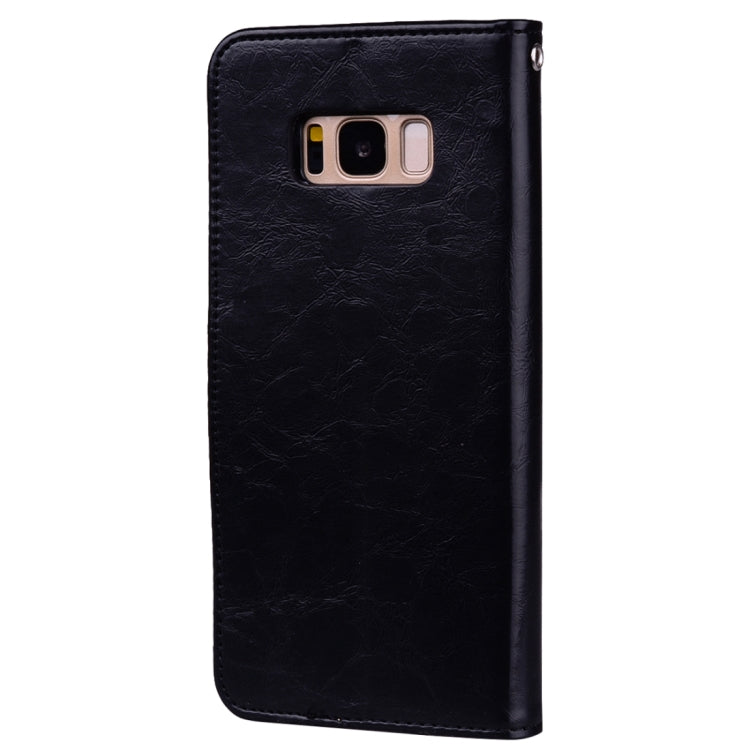 สำหรับ Samsung Galaxy S8 + รูปแบบธุรกิจน้ำมันขี้ผึ้งเนื้อซองหนังพลิกแนวนอนพร้อมตัวยึดและช่องเสียบการ์ดและกระเป๋าสตางค์, For Galaxy S8 +