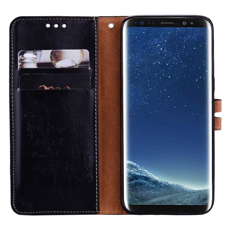 สำหรับ Samsung Galaxy S8 + รูปแบบธุรกิจน้ำมันขี้ผึ้งเนื้อซองหนังพลิกแนวนอนพร้อมตัวยึดและช่องเสียบการ์ดและกระเป๋าสตางค์, For Galaxy S8 +