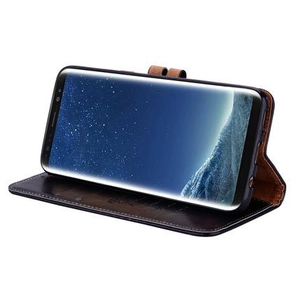 สำหรับ Samsung Galaxy S8 + รูปแบบธุรกิจน้ำมันขี้ผึ้งเนื้อซองหนังพลิกแนวนอนพร้อมตัวยึดและช่องเสียบการ์ดและกระเป๋าสตางค์, For Galaxy S8 +