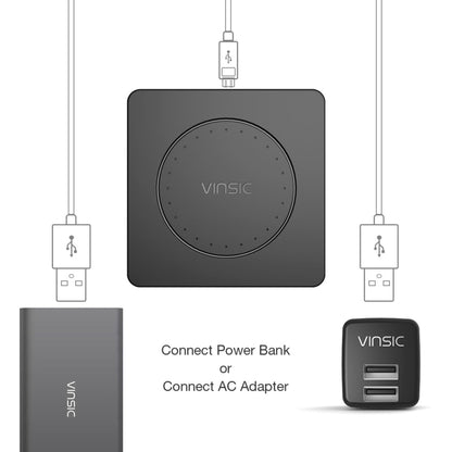 Vinsic 5V 1A แท่นชาร์จไร้สายแบบพกพามาตรฐาน Qi เอาต์พุต, Vinsic