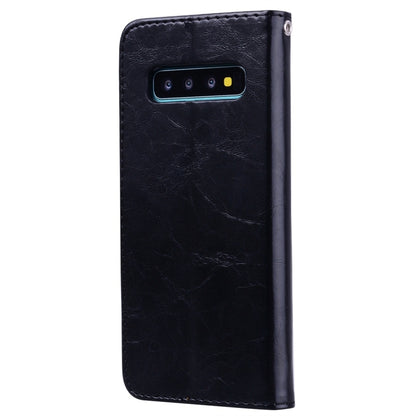 ซองหนังพลิกแนวนอนเนื้อน้ำมันขี้ผึ้งสไตล์ธุรกิจสำหรับ Galaxy S10 Plus พร้อมตัวยึดและช่องเสียบการ์ดและกระเป๋าสตางค์, For Galaxy S10 Plus