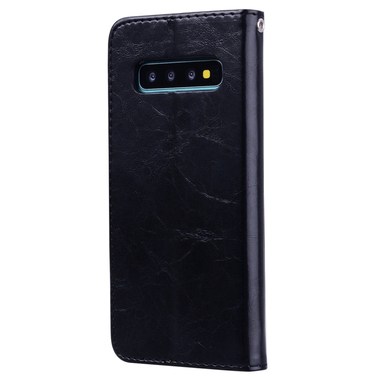 ซองหนังพลิกแนวนอนเนื้อขี้ผึ้งน้ำมันสไตล์ธุรกิจสำหรับ Galaxy S10 พร้อมตัวยึดและช่องเสียบการ์ดและกระเป๋าสตางค์, For Galaxy S10