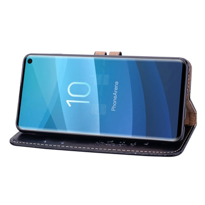 ซองหนังพลิกแนวนอนเนื้อขี้ผึ้งน้ำมันสไตล์ธุรกิจสำหรับ Galaxy S10 พร้อมตัวยึดและช่องเสียบการ์ดและกระเป๋าสตางค์, For Galaxy S10