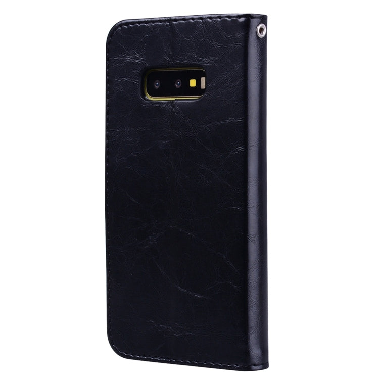 ซองหนังพลิกแนวนอนเนื้อน้ำมันขี้ผึ้งสไตล์ธุรกิจสำหรับ Galaxy S10 E พร้อมตัวยึดและช่องเสียบการ์ดและกระเป๋าสตางค์, For Galaxy S10 E