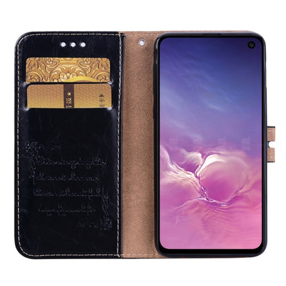 ซองหนังพลิกแนวนอนเนื้อน้ำมันขี้ผึ้งสไตล์ธุรกิจสำหรับ Galaxy S10 E พร้อมตัวยึดและช่องเสียบการ์ดและกระเป๋าสตางค์, For Galaxy S10 E