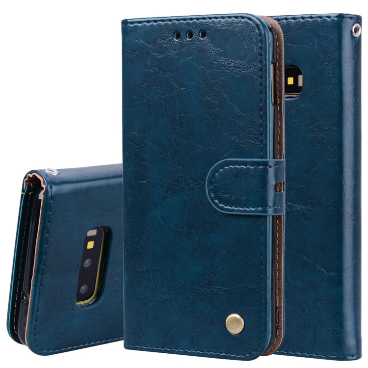 ซองหนังพลิกแนวนอนเนื้อน้ำมันขี้ผึ้งสไตล์ธุรกิจสำหรับ Galaxy S10 E พร้อมตัวยึดและช่องเสียบการ์ดและกระเป๋าสตางค์, For Galaxy S10 E