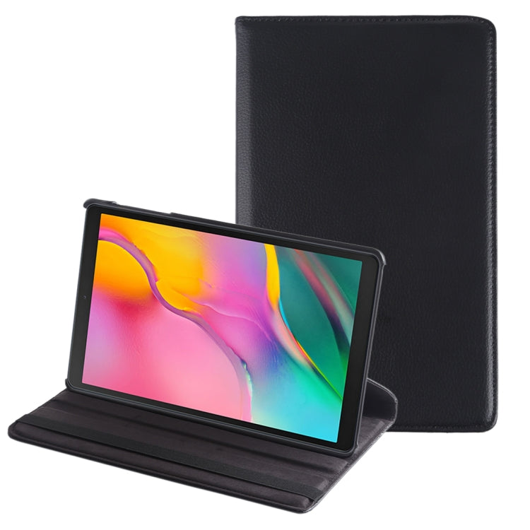 ซองหนังหมุนได้ 360 องศาเนื้อลิ้นจี่แนวนอนสำหรับ Galaxy Tab A 10.1 (2019) T510 / T515 พร้อมตัวยึด, For Galaxy Tab A 10.1 (2019) T510 / T515