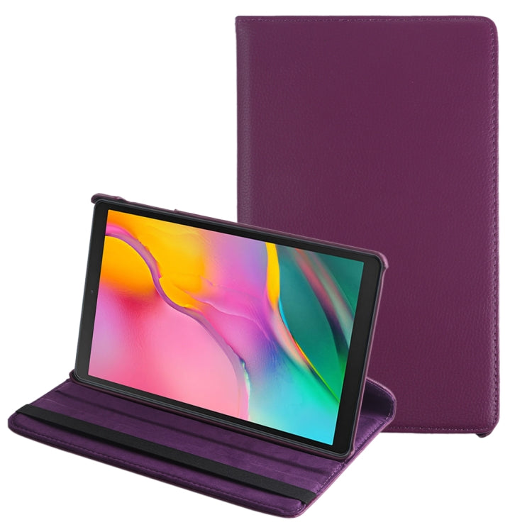 ซองหนังหมุนได้ 360 องศาเนื้อลิ้นจี่แนวนอนสำหรับ Galaxy Tab A 10.1 (2019) T510 / T515 พร้อมตัวยึด, For Galaxy Tab A 10.1 (2019) T510 / T515