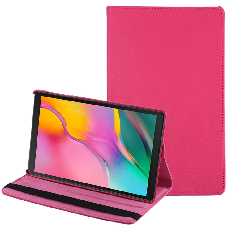 ซองหนังหมุนได้ 360 องศาเนื้อลิ้นจี่แนวนอนสำหรับ Galaxy Tab A 10.1 (2019) T510 / T515 พร้อมตัวยึด, For Galaxy Tab A 10.1 (2019) T510 / T515