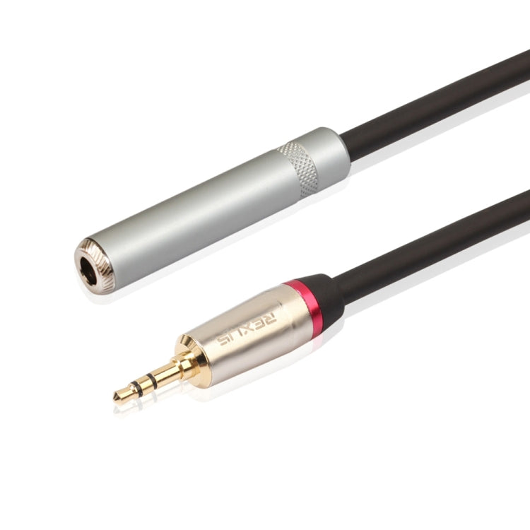 REXLIS TC128MF สายเคเบิลอะแดปเตอร์เสียงชาย 3.5 มม. ถึงหญิง 6.5 มม. ความยาว: 30 ซม.