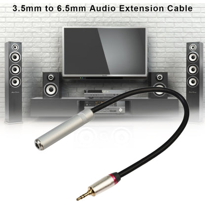REXLIS TC128MF สายเคเบิลอะแดปเตอร์เสียงชาย 3.5 มม. ถึงหญิง 6.5 มม. ความยาว: 30 ซม.
