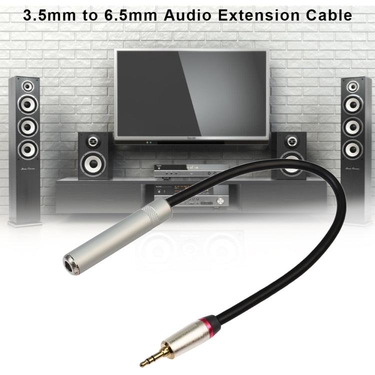 REXLIS TC128MF สายเคเบิลอะแดปเตอร์เสียงชาย 3.5 มม. ถึงหญิง 6.5 มม. ความยาว: 60 ซม.