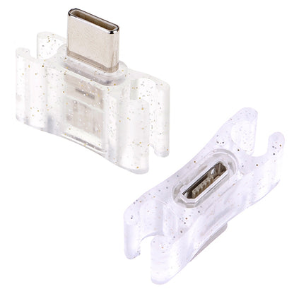 สายชาร์จข้อมูลแบบยืดหยุ่น Micro USB + USB-C / Type-C ถึง USB ขนาด 24 ซม. 2A