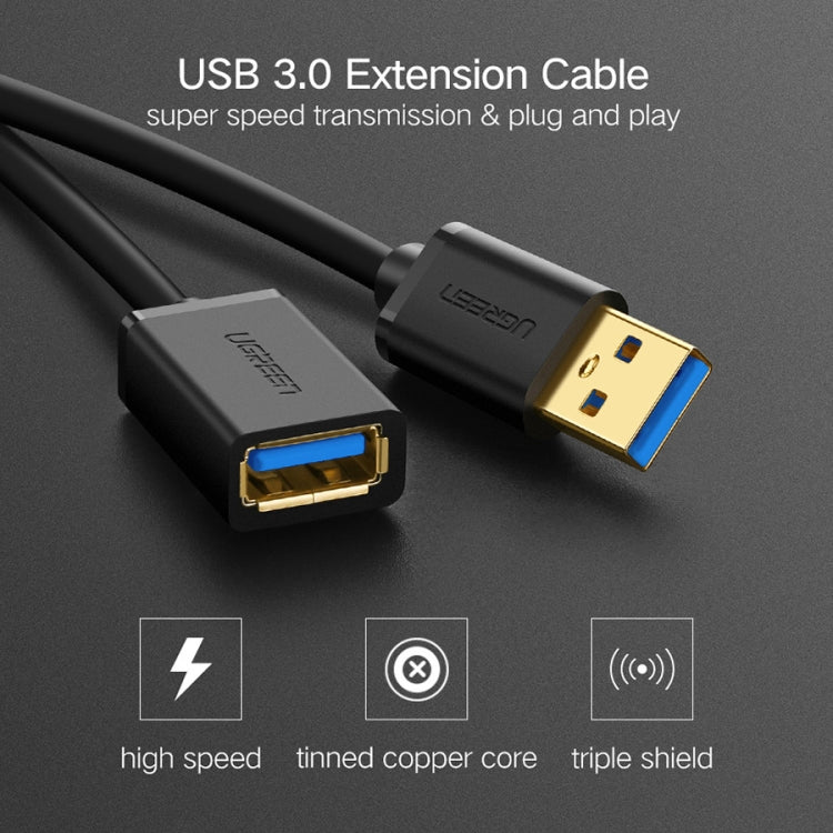Ugreen 3 เมตร USB 3.0 ชายกับหญิงซิงค์ข้อมูลความเร็วสูงสายเคเบิลต่อขยายการส่งผ่าน, Length: 3m