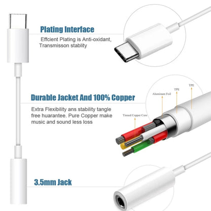 สายเคเบิลอะแดปเตอร์เสียงหญิง USB-C / Type-C ถึง 3.5 มม, For Galaxy Note 10+