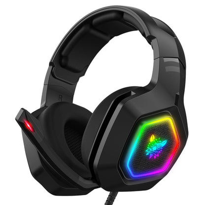 ONIKUMA K10 เกมคอมพิวเตอร์ชุดหูฟังแบบมีสายพร้อมไฟ LED RGB, K10