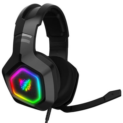 ONIKUMA K10 เกมคอมพิวเตอร์ชุดหูฟังแบบมีสายพร้อมไฟ LED RGB, K10