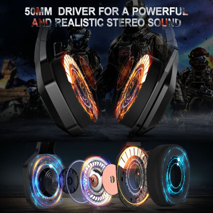 ONIKUMA K10 เกมคอมพิวเตอร์ชุดหูฟังแบบมีสายพร้อมไฟ LED RGB, K10