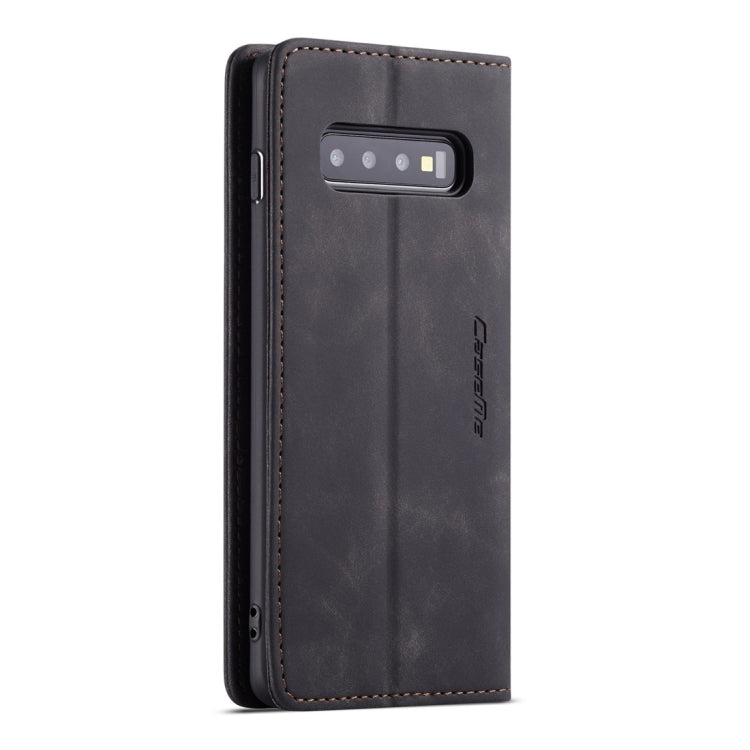 CaseMe-013 ซองหนังพลิกแนวนอน Retro Frosted มัลติฟังก์ชั่นสำหรับ Galaxy S10 พร้อมช่องเสียบการ์ดและที่วางและกระเป๋าสตางค์, For Galaxy S10