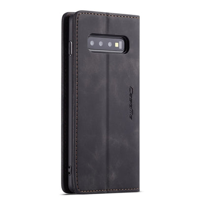 CaseMe-013 ซองหนังพลิกแนวนอน Retro Frosted มัลติฟังก์ชั่นสำหรับ Galaxy S10 พร้อมช่องเสียบการ์ดและที่วางและกระเป๋าสตางค์, For Galaxy S10