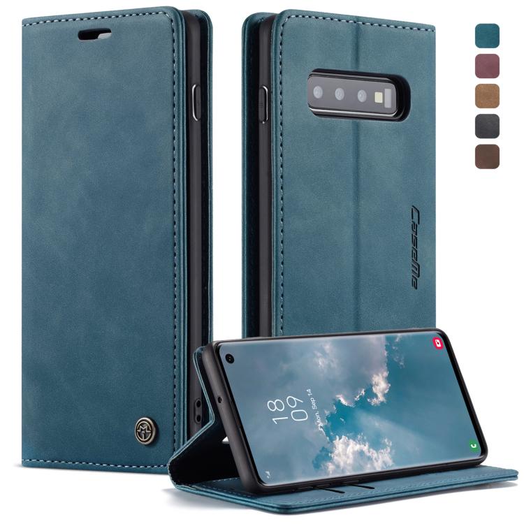 CaseMe-013 ซองหนังพลิกแนวนอน Retro Frosted มัลติฟังก์ชั่นสำหรับ Galaxy S10 พร้อมช่องเสียบการ์ดและที่วางและกระเป๋าสตางค์, For Galaxy S10