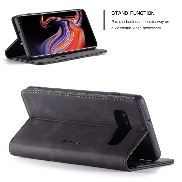 CaseMe-013 ซองหนังพลิกแนวนอน Retro Frosted มัลติฟังก์ชั่นสำหรับ Galaxy S10 Plus พร้อมช่องเสียบการ์ดและที่วางและกระเป๋าสตางค์, For Galaxy S10 Plus