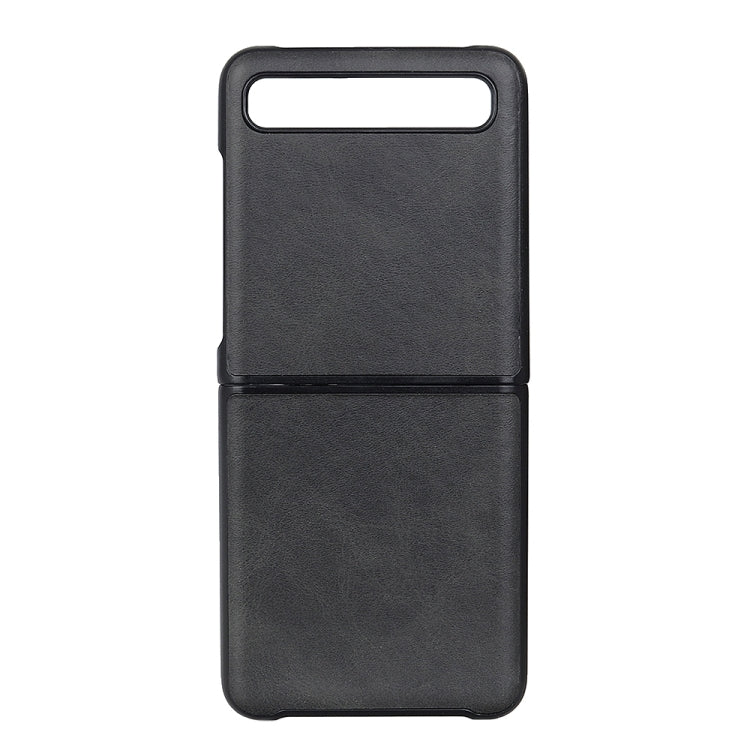 สำหรับ Galaxy Z Flip เคสป้องกันแบบพับหนังวัวสองสี