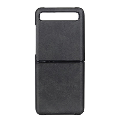 สำหรับ Galaxy Z Flip เคสป้องกันแบบพับหนังวัวสองสี