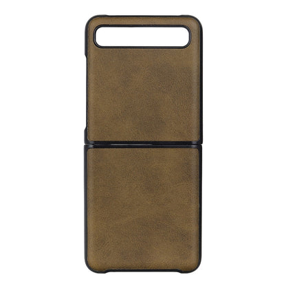 สำหรับ Galaxy Z Flip เคสป้องกันแบบพับหนังวัวสองสี