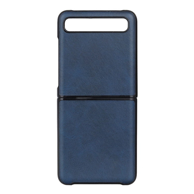 สำหรับ Galaxy Z Flip เคสป้องกันแบบพับหนังวัวสองสี
