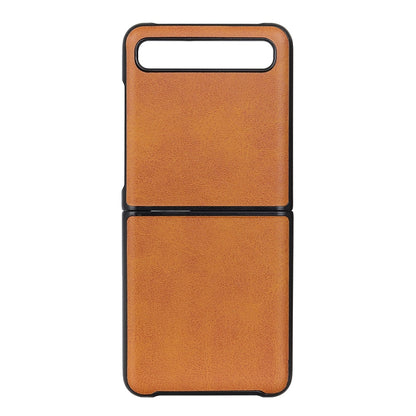 สำหรับ Galaxy Z Flip เคสป้องกันแบบพับหนังวัวสองสี