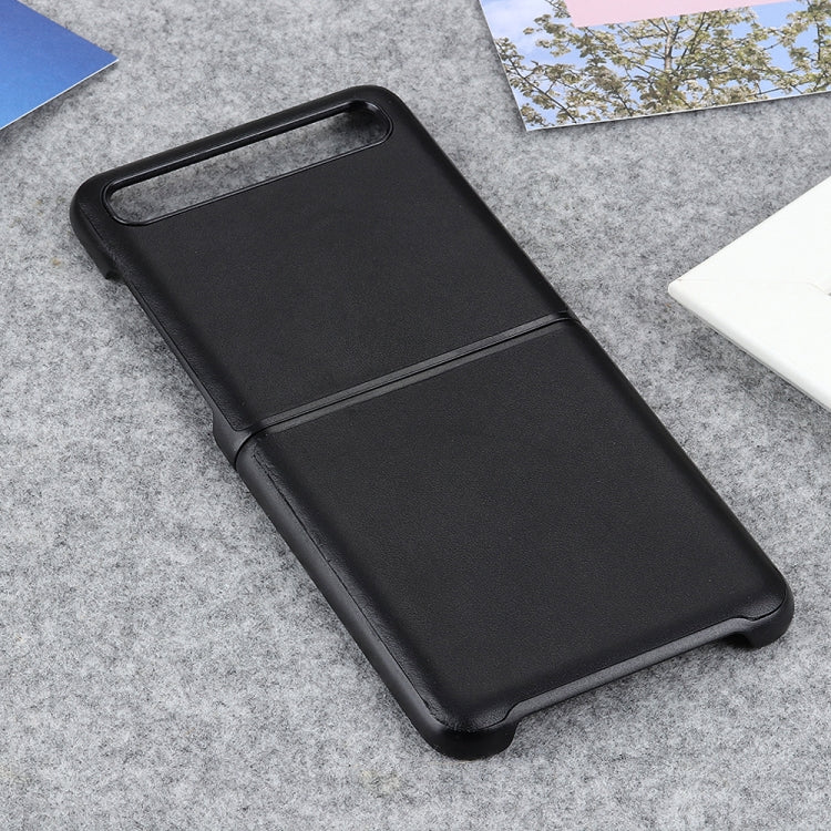 สำหรับ Galaxy Z Flip หนังแท้ Lambskin Texture พับเคสป้องกัน