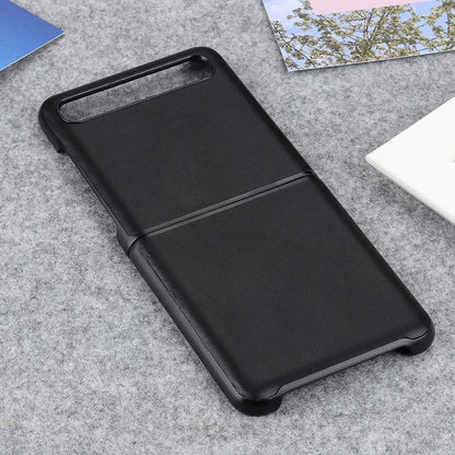 สำหรับ Galaxy Z Flip หนังแท้ Lambskin Texture พับเคสป้องกัน