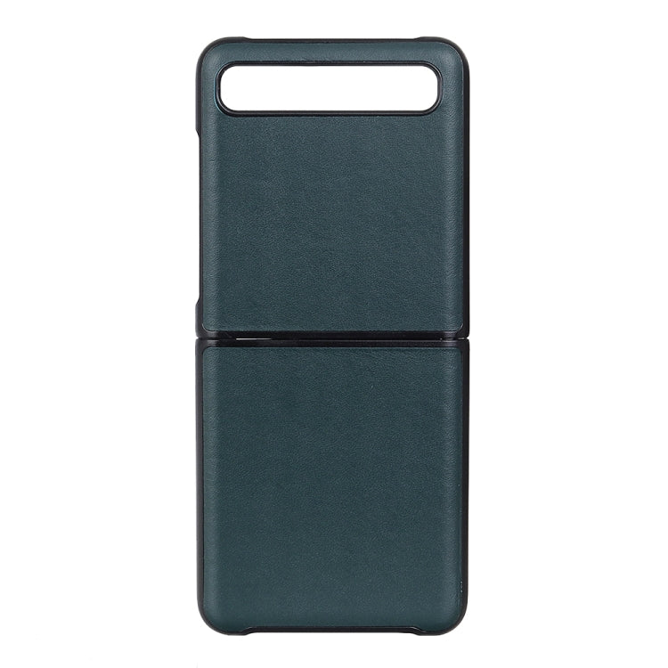 สำหรับ Galaxy Z Flip หนังแท้ Lambskin Texture พับเคสป้องกัน