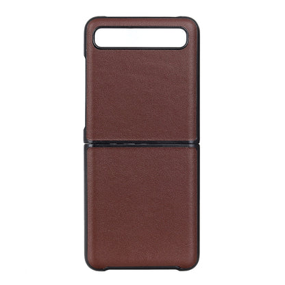 สำหรับ Galaxy Z Flip หนังแท้ Lambskin Texture พับเคสป้องกัน